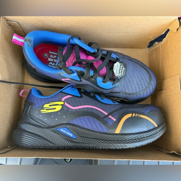 SKETCHERS WORK CARBIX COMP SLIP RESIST SAFETY TOE MEMORY FOAM SHOE SIZE 8 - Picture 7 of 9